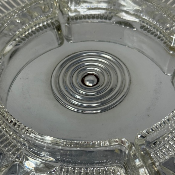 Vintage Kromex Lazy Susan Serving Tray 4 Glass Dividers Dip Container W Lid MCM - Picture 9 of 12